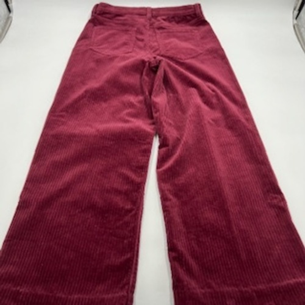 Lands End Burgundy Corduroy Wide Leg High Rise Pants Womens Size 8 Wine Red - Picture 10 of 16